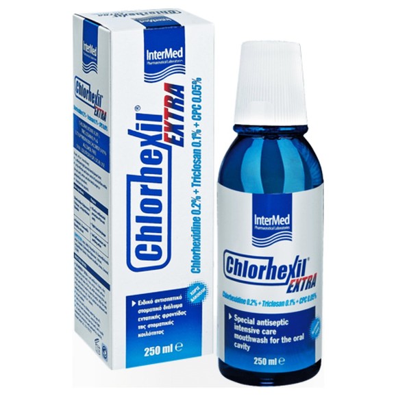 Chlorhexil Extra Mouthwash Στοματικό Διάλυμα Εντατικής & Ισχυρής Αντιμικροβιακής Προστασίας Μακράς Διάρκειας 250ml Chlorhexil Extra Mouthwash Στοματικό Διάλυμα Εντατικής & Ισχυρής Αντιμικροβιακής Προστασίας Μακράς Διάρκειας 250ml