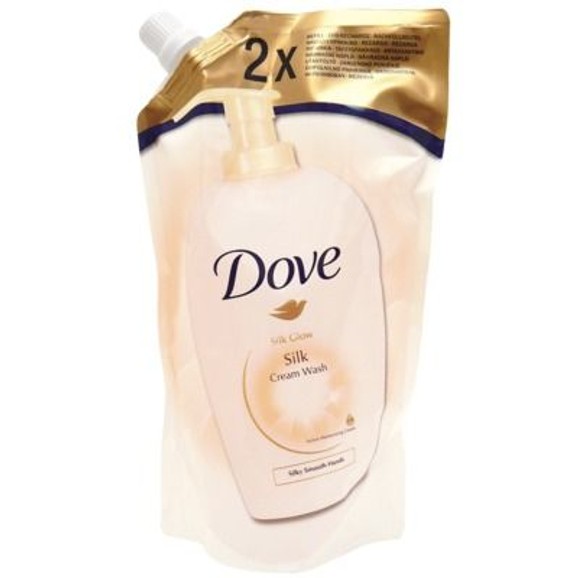 Dove Υγρό Κρεμοσάπουνο Silk Ανταλλακτικό 2 x Refill Pack 500ml