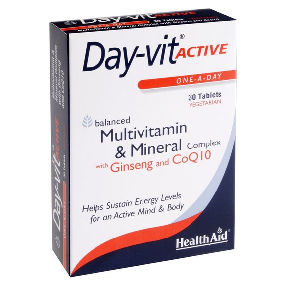 Health Aid Day-Vit Active Multivitamin with Ginseng & CoQ10 30tabs