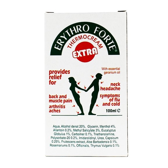 Erythro Forte Extra Cream Παρέχει Ανακούφιση Στους Πόνους 100ml