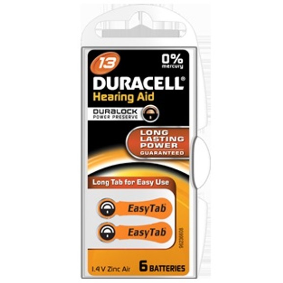 Duracell HEARING AID BATTERY WITH EASYTAB 13
