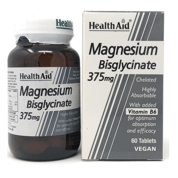 Health Aid Magnesium Bisglycinate 375mg & Vitamin B6 Χηλικό Μαγνήσιο & Βιταμίνη Β6 60 tabs Health Aid Magnesium Bisglycinate 375mg & Vitamin B6 Χηλικό Μαγνήσιο & Βιταμίνη Β6 60 tabs