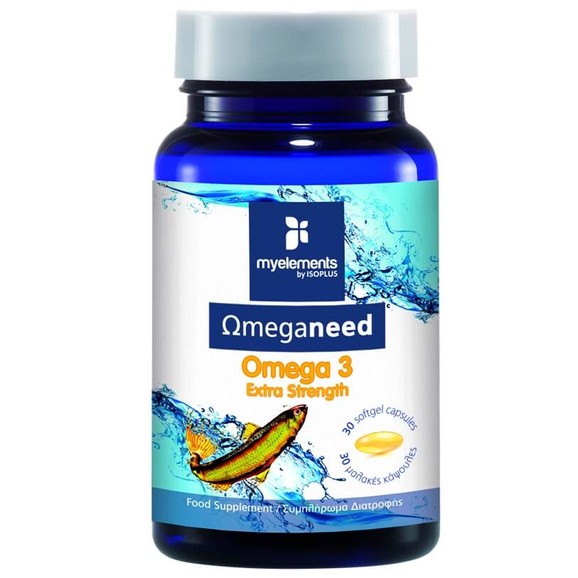 My Elements Omeganeed Omega 3 Extra Strength Υψηλής Ισχύος Omega 3 για Μεγαλύτερη Προστασία 30 Soft Gels Capsules