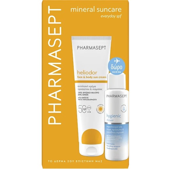 Pharmasept Promo Heliodor Face & Body Sun Cream Spf50, 150ml & Δώρο Travel Size Hygienic Shower Cream 100ml