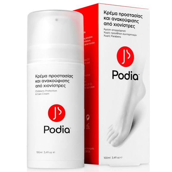 Podia Chilblains Cream Κρέμα Προστασίας & Ανακούφισης από Χιονίστρες για Πόδια, Χέρια, & Πρόσωπο 100ml