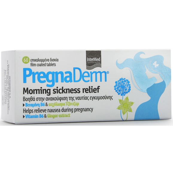 Intermed PregnaDerm Morning Sickness Relief Helps Relieve Nausea During Pregancy 60tabs Intermed PregnaDerm Morning Sickness Relief Helps Relieve Nausea During Pregancy 60tabs