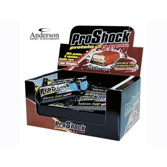 Anderson ProShock 35% Protein Bars Μπάρα Καλυμμένη Με Διπλό Στρώμα Σοκολάτας 21 Γραμμάρια Πρωτεΐνης 24x60g