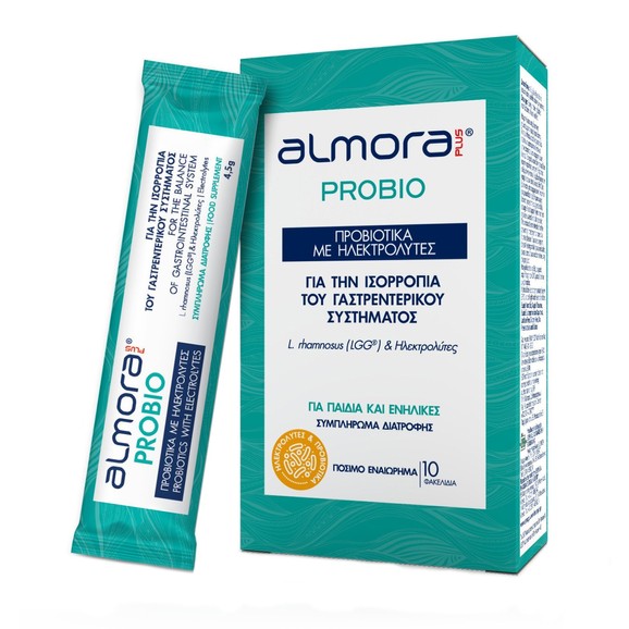 Almora Plus Probio Συμπλήρωμα Διατροφής Προβιοτικών με Ηλεκτρολύτες για την Ισορροπία του Γαστρεντερικού Συστήματος 10 Oral.Sach