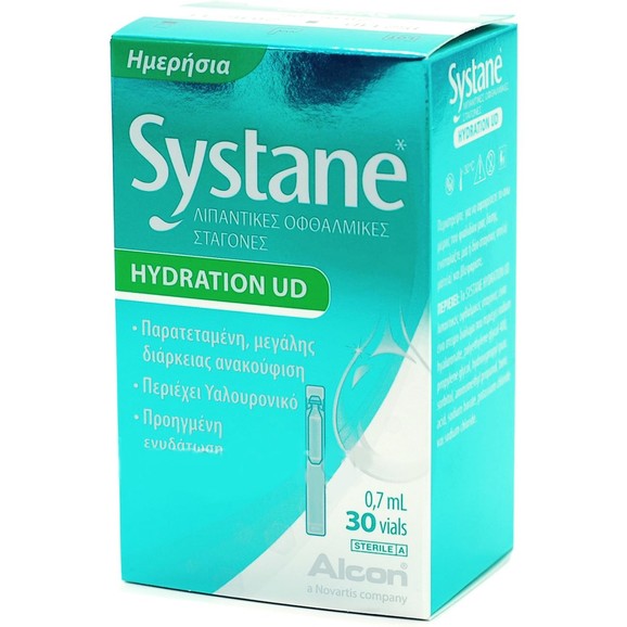 Systane Hydration UD Λιπαντικές Οφθαλμικές Σταγόνες για Παρατεταμένη, Μεγάλης Διάρκειας Ανακούφιση, με Υαλουρονικό 30amp.x0,7ml
