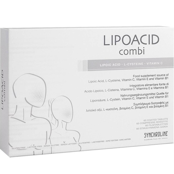 Synchroline Lipoacid Combi Συμπλήρωμα Διατροφής που Αποτελεί Ολοκληρωμένη Προστασία του Οργανισμού Από Ελεύθερες Ρίζες 60tabs
