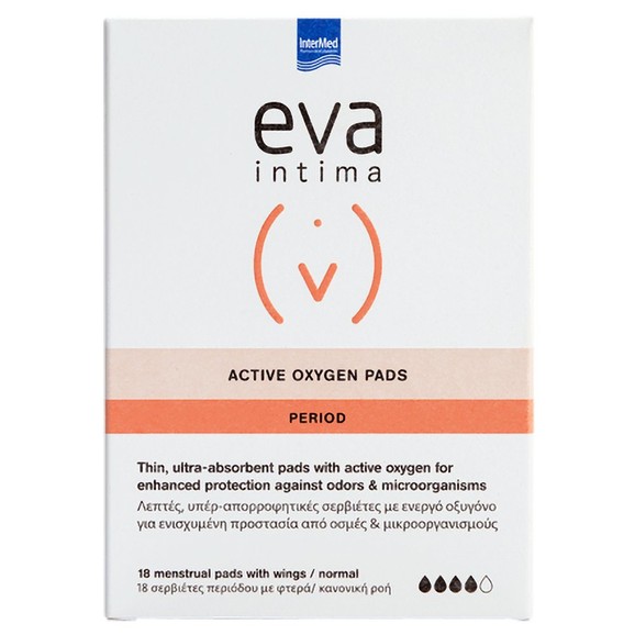 Eva Intima Period Active Oxygen Pads 18 Τεμάχια