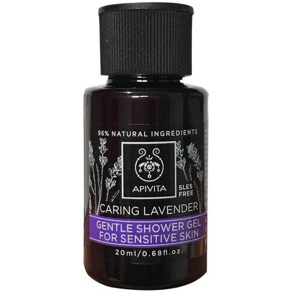 Δώρο Mini Sizer Apivita Caring Lavender Shower Gel Χαλαρωτικό Αφρόλουτρο με Βιολογικό Αιθέριο Έλαιο Λεβάντας 20ml