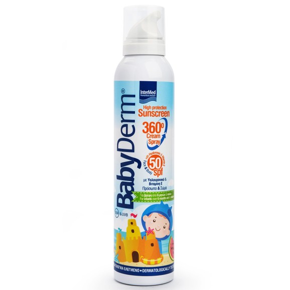 Intermed Babyderm Sunscreen 360° Cream Spray Spf50, 200ml