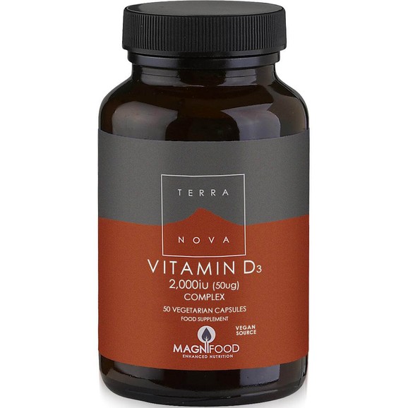 Terranova Vitamin D3 2000iu Complex Φυτικής Προέλευσης Βιταμίνη D3 50veg.caps