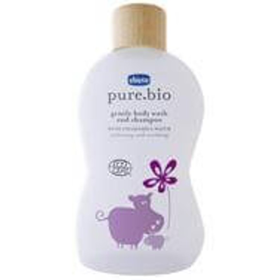 Chicco Pure Bio, Απαλό Αφρόλουτρο – Σαμπουάν 200ml καθαρίζει και καταπραΰνει