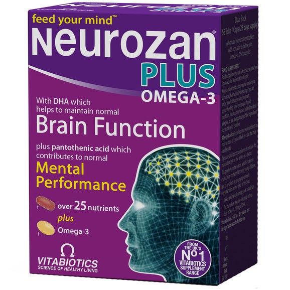 Vitabiotics Neurozan Plus Omega-3 Συμπλήρωμα Διατροφής που Ενισχύει την Εγκεφαλική Λειτουργία 28tabs / 28caps