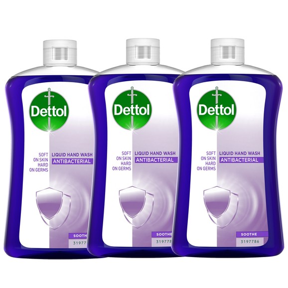 Dettol Πακέτο Προσφοράς Liquid Soap Laventer Reffil 3x750ml