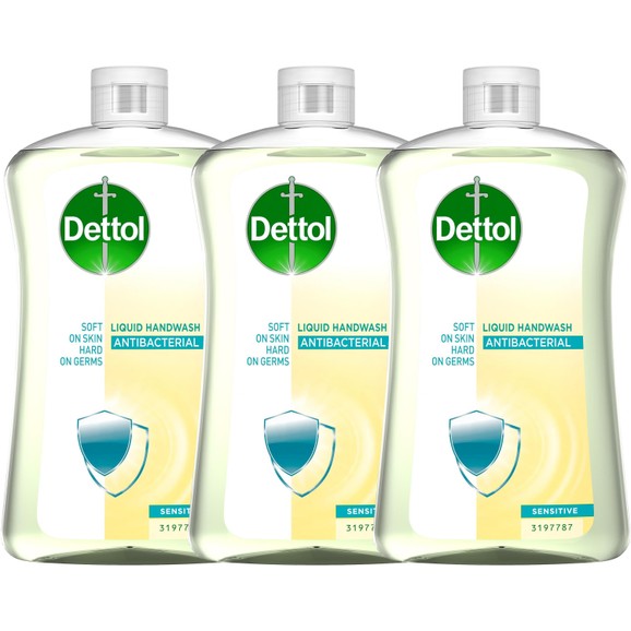 Dettol Πακέτο Προσφοράς Liquid Soap Sensitive Refill 3x750ml