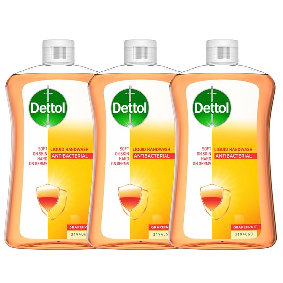 Dettol Πακέτο Προσφοράς Liquid Soap Grapefruit Refill 3x750ml
