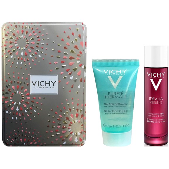 Δώρο Vichy Purete Thermale Δροσερό Gel Καθαρισμού 15ml & Idealia Peeling Απολέπιση Νυχτός 3ml & Vichy Μεταλλικό Κουτί