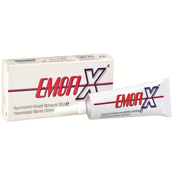 PharmaQ Emofix Αιμοστατική Αλοιφή Φραγμού Κατάλληλη για Πρόληψη & για Θεραπεία Αιμορραγικών Εκδηλώσεων 30gr