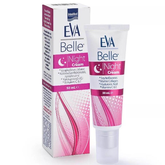 Eva Belle Night Cream Ενυδατική Κρέμα Νυκτός με Υαλουρονικό & Κολλαγόνο 50ml