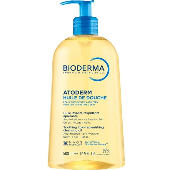 Bioderma Atoderm Huile De Douche Soothing Lipid Replenishing Body, Face & Hands Cleansing Oil 500ml