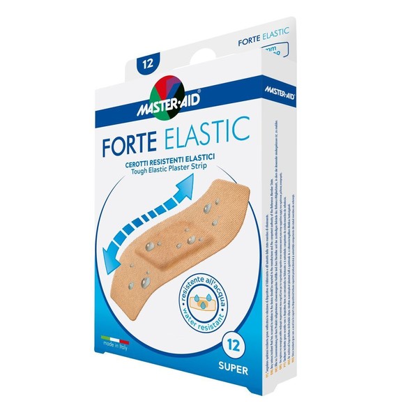 Master Aid Forte Elastic Super Ελαστικά Επιθέματα Τραύματος 86mm X 39mm 12 Τεμάχια