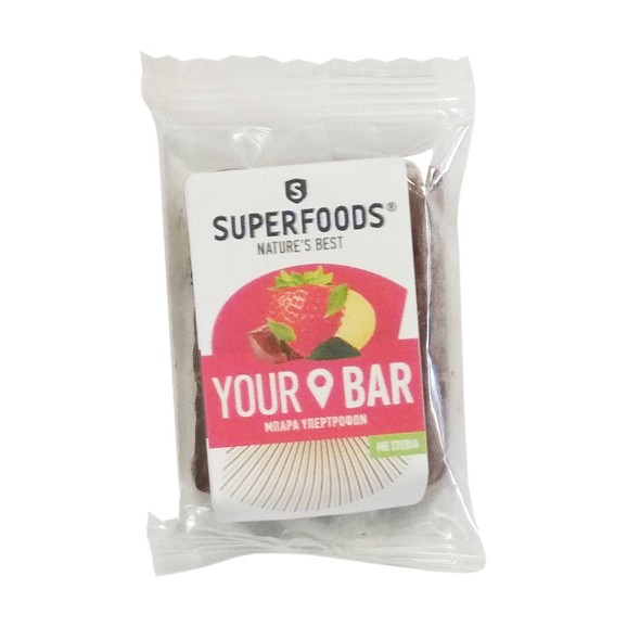 Δώρο Superfoods Your Bar Μπάρα Πρωτεΐνης Υψηλής Περιεκτικότητας Με Σοκολάτα Γάλακτος,Σέβια, Μπισκότο, Σπιρουλίνα & Φράουλα 5g