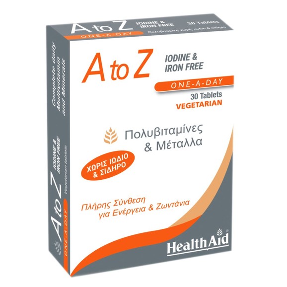 Health Aid A to Z Iodine & Iron Free 30tabs
