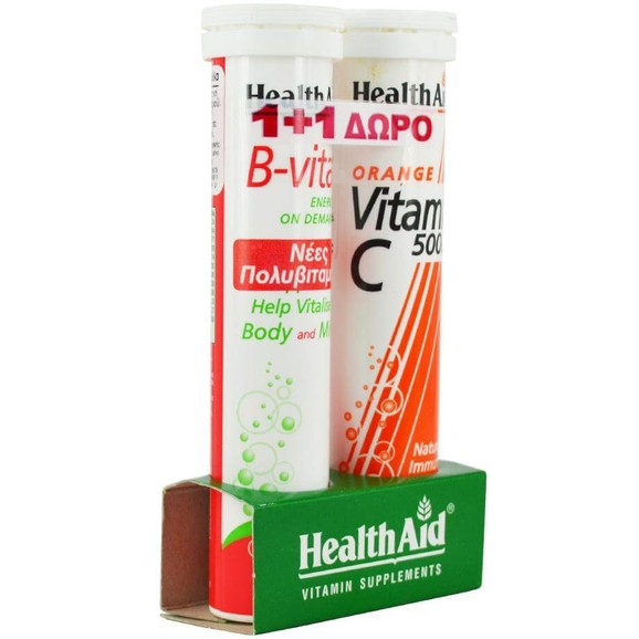 Health Aid Πακέτο Προσφοράς B-Vital Apricot 20 Effer.tabs + Δώρο Vitamin C Orange 500mg 20 Effer.tabs