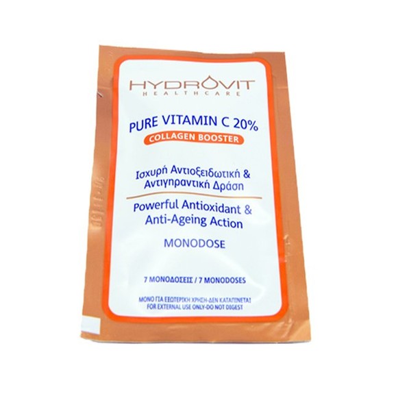 Hydrovit Pure Vitamin C 20% Collagen Booster Ενυδατικός Αντιοξειδωτικός Ορός Αντιγηραντικής Φροντίδας 7 Ημερών 7 Monodoses