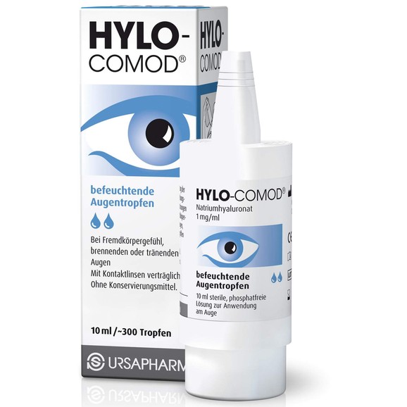 Ursapharm Hylo-Comod Eye Drops Λιπαντικές Οφθαλμικές Σταγόνες με Υαλουρονικό 10ml