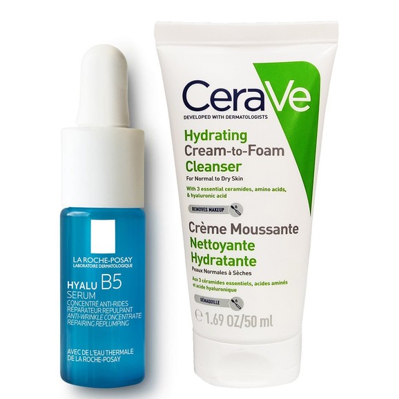 Δώρο La Roche-Posay Hyalu B5 Anti-Wrinkle Serum 10ml &  CeraVe Hydrating Cream to Foam Cleanser for Normal to Dry Skin 50ml