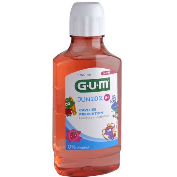 Gum Junior 6+ Cavities Prevention Fluoride Mouthrinse 3022 Παιδικό Στοματικό Διάλυμα Κατά της Τερηδόνας με Γεύση Φράουλα 300ml