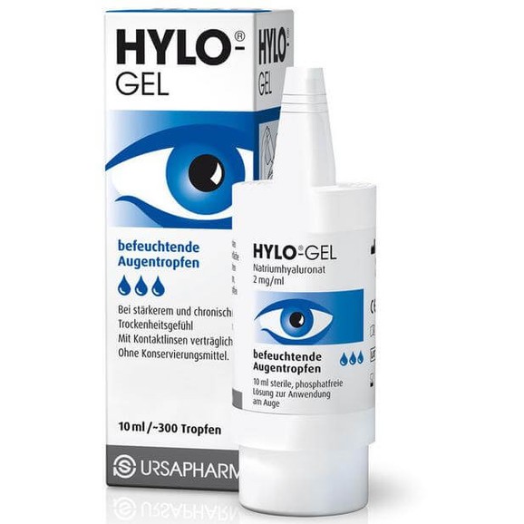 Ursapharm Hylo-Gel Λιπαντικές Οφθαλμικές Σταγόνες για την Μακράς Διάρκειας Λίπανση της Επιφάνειας του Οφθαλμού 10ml