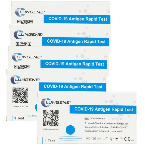 Clongene Lungene Πακέτο Προσφοράς Covid-19 Antigen Rapid Self Test Cassette 5 Τεμάχια