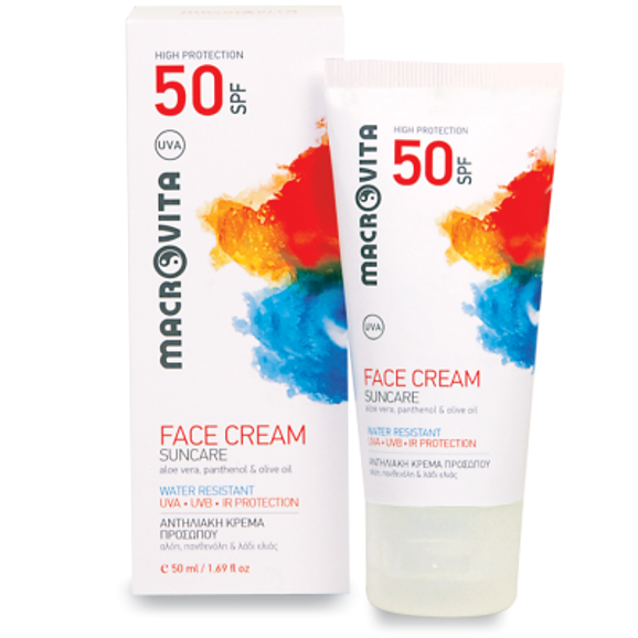 Macrovita Suncare Face Cream Spf50 Για Όλους τους Τύπους Δέρματος 50ml