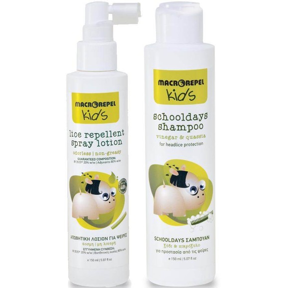 Macrovita Πακέτο Προσφοράς Macrorepel Kids Lice Repellent Spray 150ml &Δώρο Scholldays Shampoo 150ml
