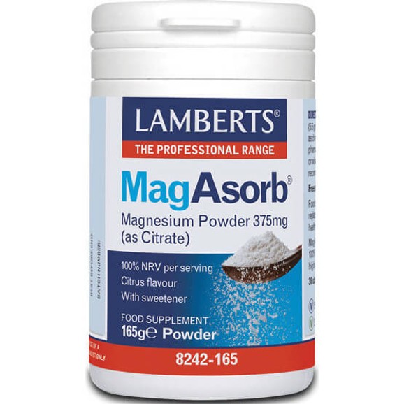 Lamberts MagAsorb 375mg Magnesium Powder 165g Lamberts MagAsorb 375mg Magnesium Powder 165g