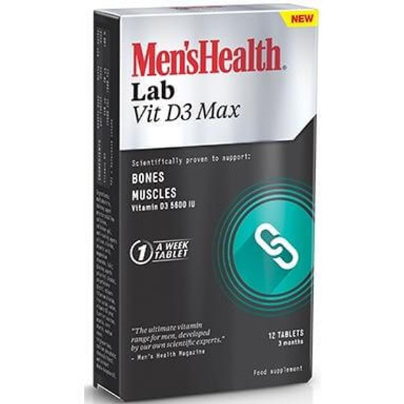 Men\'s Health Lab Vit D3 Max Για Τη Διατήρηση Της Υγείας Των Οστών Και Των Μυών 12 Caps
