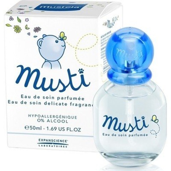 Mustela Musti Eau de soin Delicate Fragrane Διακριτικά Αρωματισμένο με Ιδιαίτερα Ευχάριστο Άρωμα 50ml