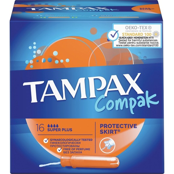 Tampax Compak Super Plus Protective Skirt 16 τεμάχια