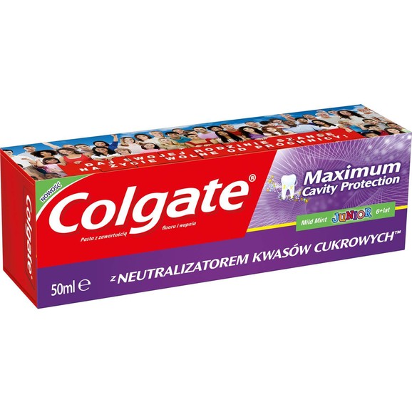 Colgate Maximum Cavity Protection Junior Παρέχει Στα Δόντια Τη Μέγιστη Προστασία Από Την Τερηδόνα 50ml