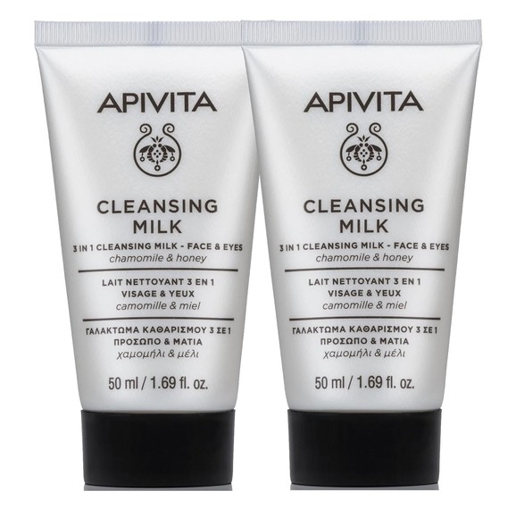 Δώρο Apivita Cleansing Milk 3 in 1 Face & Eyes Travel Size Γαλάκτωμα Καθαρισμού Προσώπου & Ματιών με Χαμομήλι & Μέλι 2x50ml
