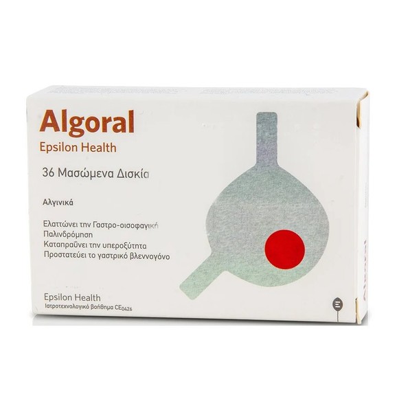 Algoral Ιατροτεχνολογικό Προϊόν για την Αντιμετώπιση της Γαστροοισοφαγικής Παλινδρόμησης & της Καούρας 36 Chew.Tabs