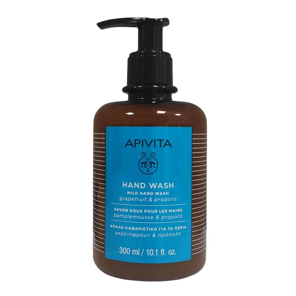 Apivita Mild Hand Wash Απαλό Καθαριστικό για τα Χέρια με Γκρέιπφρουτ & Πρόπολη 300ml Apivita Mild Hand Wash Απαλό Καθαριστικό για τα Χέρια με Γκρέιπφρουτ & Πρόπολη 300ml