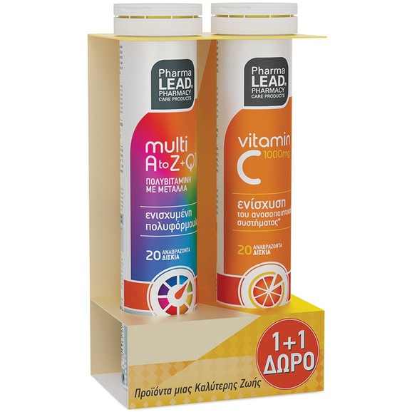 Pharmalead Promo Multi A to Z & Q10 20 Effer.tabs & Vitamin C 1000mg Πορτοκάλι 20 Effer.tabs