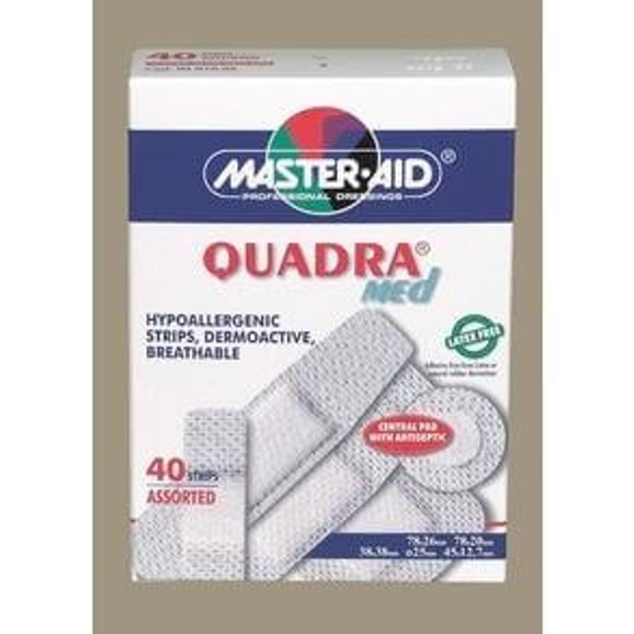 Master Aid Ταχυεπίδεσμοι Quadra Med 40 Strip Διάφορα Μεγέθη Master Aid Ταχυεπίδεσμοι Quadra Med 40 Strip Διάφορα Μεγέθη
