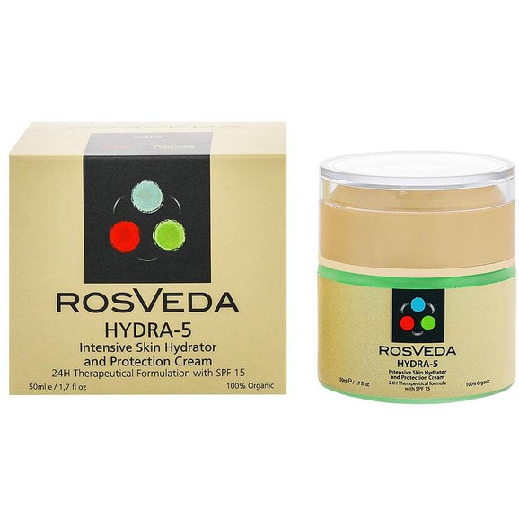 RosVeda Hydra-5 100% Φυτική Σύνθεση, Ενυδατικό, Προστατευτικό Gel 24ης Ενυδάτωσης Προσώπου με Αντηλιακή Προστασία Spf15  50ml